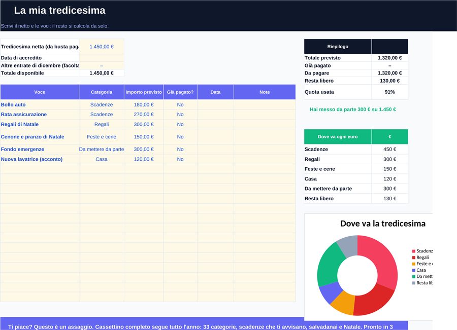 Cassettino Tredicesima 2026 – GRATIS